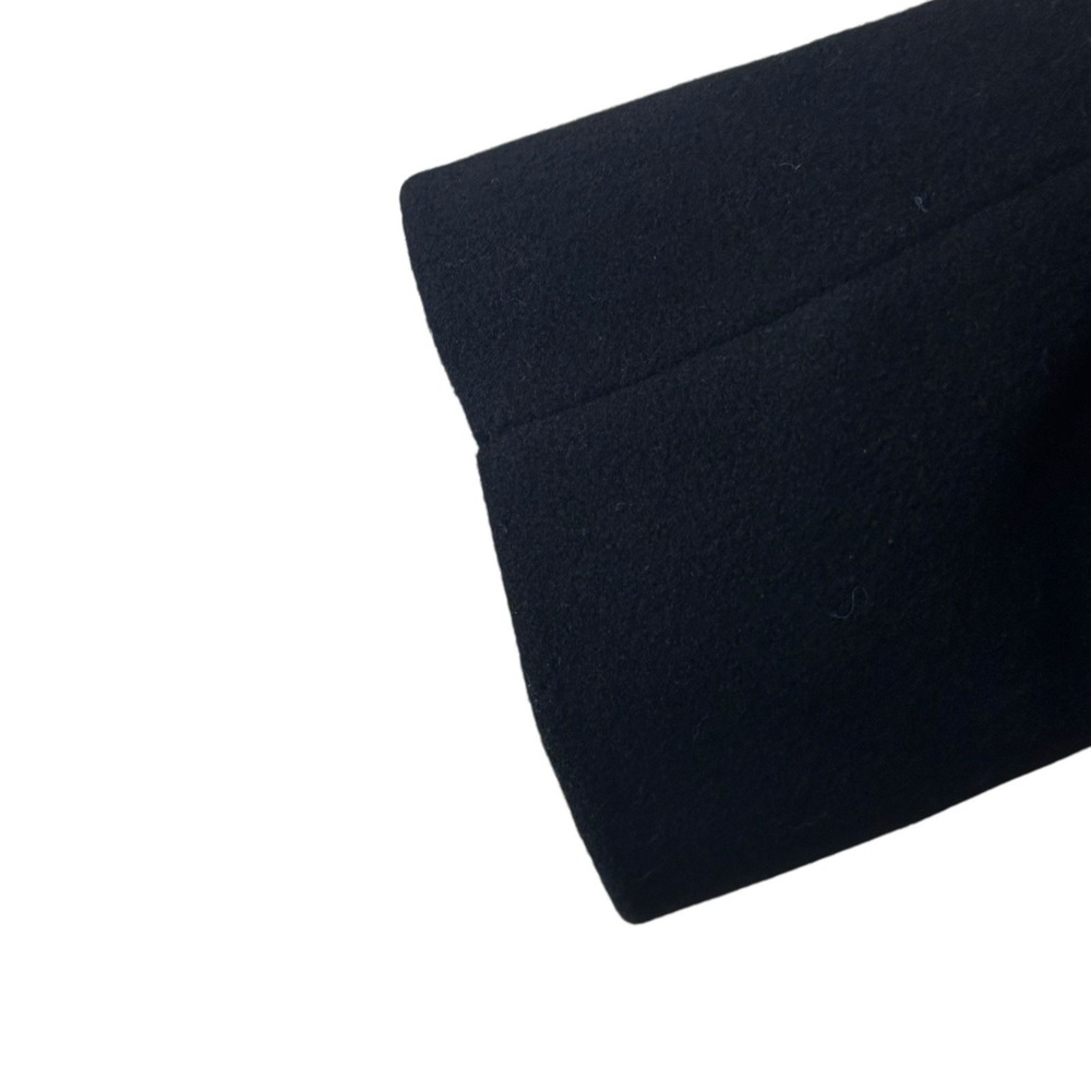 Michael Kors Women's Lambswool Black Pea Coat Pockets Size 10 Stand Collar Lined - Picture 3 of 10